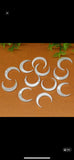 White Mother of Pearl Moon Shape • 20mm Size • AAA Quality • pack of 2 pieces