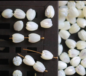 Mother of Pearl jasmine flower loose bud, Shape • 8X10mm Size  • AAA Quality • pack of 4 pieces