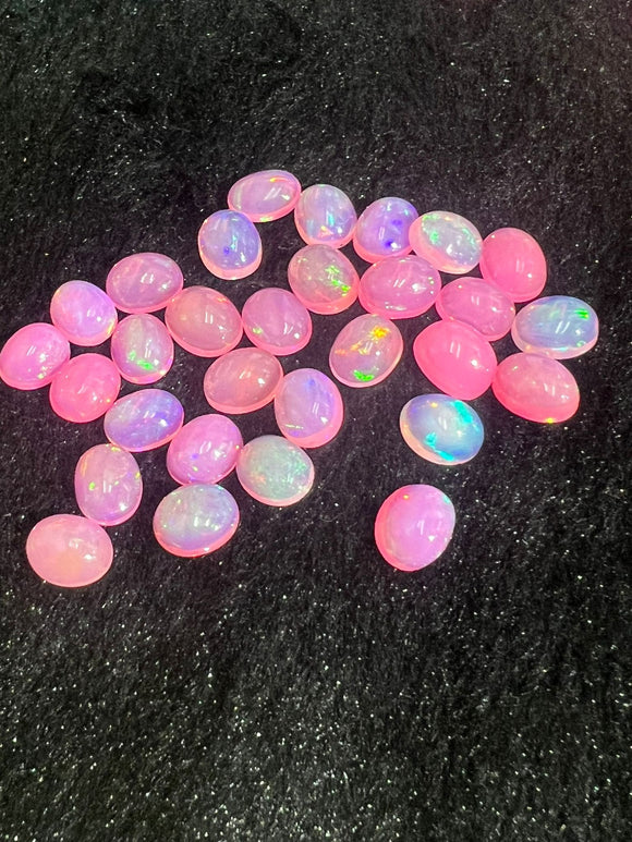 Opal Cabochon 8X10mm Size • pack of 1 Pcs AAA Quality • Natural Opal pink color Treated Color • Ethiopian Opal Cabochon