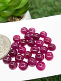 Natural Ruby Cabochon 7 mm Size -Pack of 2 Pieces - AAA Quality- Origin Tanzania- Ruby Round Cabs- Natural Ruby Stones