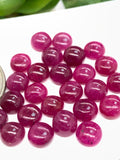 Natural Ruby Cabochon 7 mm Size -Pack of 2 Pieces - AAA Quality-  Origin Tanzania- Ruby Round Cabs- Natural Ruby Stones