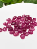 Natural Ruby Cabochon • 3x5 mm Size -Pack of 6 Pieces • AAA Quality •  Origin Tanzania • Ruby Oval Cabs- Natural Ruby Stones