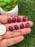 Natural Ruby Cabochon • Code R7 to R14 • AAA Quality •  Origin Tanzania • Ruby Oval Cabs- Natural Ruby Stones