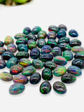 Black Opal Cabochon • 5x7 mm Size • pack of 5 Pcs • Code B1- AAAA Quality • Natural Opal Dye Color • Ethiopian Opal Cabochon