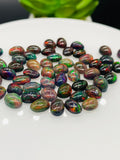 Black Opal Cabochon • 5x7 mm Size • Pack of 4 Pcs • Code B2 • AAA Quality • Natural Opal Dye Dark Red Color • Ethiopian Opal Cabs