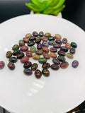 Black Opal Cabochon • 5x7 mm Size • Pack of 4 Pcs • Code B2 • AAA Quality • Natural Opal Dye Dark Red Color • Ethiopian Opal Cabs