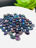 Black Opal Cabochon • 5x7 mm Size • pack of 4 Pcs • Code B4- AAA Quality • Natural Opal Blue Treated Color • Ethiopian Opal Cabochon