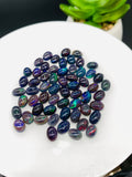 Black Opal Cabochon • 5x7 mm Size • pack of 4 Pcs • Code B4- AAA Quality • Natural Opal Blue Treated Color • Ethiopian Opal Cabochon