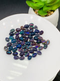 Black Opal Cabochon • 5x7 mm Size • pack of 4 Pcs • Code B4- AAA Quality • Natural Opal Blue Treated Color • Ethiopian Opal Cabochon