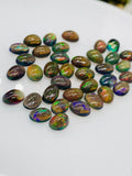 Black Opal Cabochon • 5x7 mm Size • pack of 4 Pcs • Code B6 - AAA Quality • Natural Opal Yellow Treated Color • Ethiopian Opal Cabochon