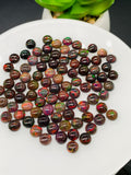 Black Opal Cabochon • 6 mm Size • Pack of 5 Pcs • Code B17 - AAA Quality • Natural Opal Red Treated Color • Ethiopian Opal Cabs