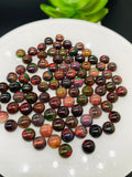 Black Opal Cabochon • 6 mm Size • Pack of 5 Pcs • Code B17 - AAA Quality • Natural Opal Red Treated Color • Ethiopian Opal Cabs