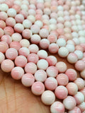 Queen Conch Shell Round Beads • 6 mm Size • Length 40 cm • AAA Quality • Natural Pink Queen Conch Shell Beads