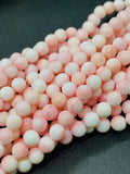 Queen Conch Shell Round Beads • 8 mm Size • Length 40 cm • AAA Quality • Natural Pink Queen Conch Shell Beads