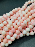 Queen Conch Shell Round Beads • 6 mm Size • Length 40 cm • AAA Quality • Natural Pink Queen Conch Shell Beads