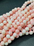 Queen Conch Shell Round Beads • 6 mm Size • Length 40 cm • AAA Quality • Natural Pink Queen Conch Shell Beads