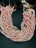 Queen Conch Shell Round Beads • 6 mm Size • Length 40 cm • AAA Quality • Natural Pink Queen Conch Shell Beads