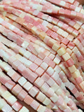 Queen Conch Shell Square Beads • 3 / 4 mm Size • Length 40 cm • AAA Quality • Natural Pink Queen Conch Shell Beads