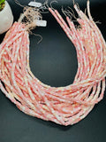 Queen Conch Shell Square Beads • 3 / 4 mm Size • Length 40 cm • AAA Quality • Natural Pink Queen Conch Shell Beads