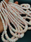 Queen Conch Shell Roundel Beads • 6 TO 12 mm Graduate Size • Length 40 cm • AAA Quality • Natural Pink Queen Conch Shell Beads