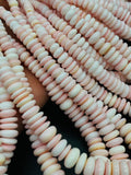 Queen Conch Shell Roundel Beads • 8 - 20MM Graduate Size • Length 40 cm • AAA Quality • Natural Pink Queen Conch Shell Beads