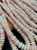 Queen Conch Shell Roundel Beads • 8 TO 20 mm/ 8-15 mm Graduate Size • Length 40 cm • AAA Quality • Natural Pink Queen Conch Shell Beads