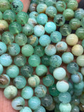 Chrysoprase Round Beads • 10 mm Size • Code #02 • AAA quality • Length 40 Cm • Natural Chrysoprase beads • Origin Australia