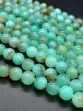 Chrysoprase Round Beads • 10 mm Size • Code #03 •  AAAA quality • Nice Green Color  • Natural Chrysoprase beads • Origin Australia