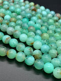 Chrysoprase Round Beads • 10 mm Size • Code #03 • AAAA quality • Nice Green Color • Natural Chrysoprase beads • Origin Australia