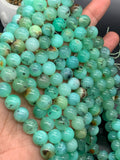 Chrysoprase Round Beads • 10 mm Size • Code #03 •  AAAA quality • Nice Green Color  • Natural Chrysoprase beads • Origin Australia