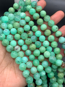 Chrysoprase Round Beads • 10 mm Size • Code #04 •  AAA quality • Length 40 Cm • Natural Chrysoprase beads • Origin Australia