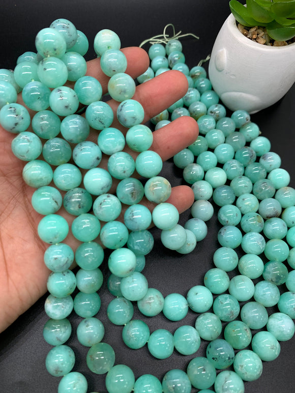 Chrysoprase Round Beads • 12 mm Size • Code #12 •  AAA quality • Length 40 Cm • Natural Chrysoprase beads • Origin Australia