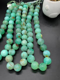 Chrysoprase Round Beads • 15 mm Size • Code #17 •  AAA quality • Length 40 Cm • Natural Chrysoprase beads • Origin Australia