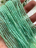 Chrysoprase Round Beads • 3 mm Size • AAAA quality • Length 40 Cm • Natural Chrysoprase beads • Origin Australia