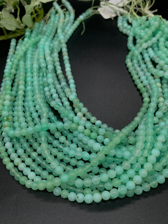 Chrysoprase Round Beads • 5 mm Size • AAAA quality • Length 40 Cm • Natural Chrysoprase beads • Origin Australia