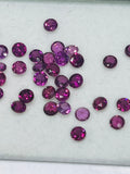 3MM Rhodolite Garnet Round Faceted ,Pack of 8 pcs - Rhodolite Garnet Cut Cabochon - Garnet Loose Stone -AAA Quality Stones , Purple Garnet