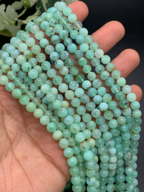 Chrysoprase Round Beads • 6 mm Size • AA quality • Length 40 Cm • Natural Chrysoprase beads • Origin Australia