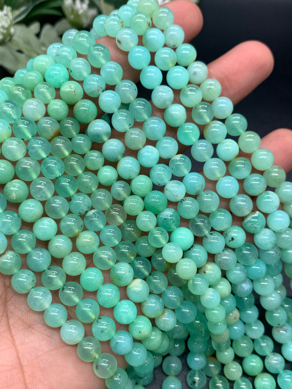 Chrysoprase Round Beads • 6-7 mm Size • AAA quality • Length 40 Cm • Natural Chrysoprase beads • Origin Australia