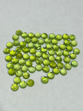 7MM Peridot Round Cabs , pack of 2 Pc. Natural Peridot cabochon, loose gemstone cab.