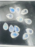 Moonstone Faceted Pear 5X7-8MM Cabochon AAA Quality Moonstone Faceted Cabochon- Pack of 4 Piece