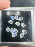 Moonstone Faceted Pear 4X6MM Cabochon AAA Quality Moonstone Faceted Cabochon- Pack of 6 Piece