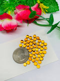 4mm Citrine Round Cabochons - Pack of 5 pcs- Brandy Color- AAA Quality - Natural Citrine Cabs