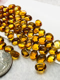 Citrine Oval Cabochon 4-5x6 mm size - Pack of 8 Pcs - Brandy Color - AAA Quality - Natural Citrine Cabs