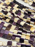 Wampum Quahog Shell Beads • 6mm Size • 40 cm length • AAA Quality • Natural Wampum Shell • Purple Color