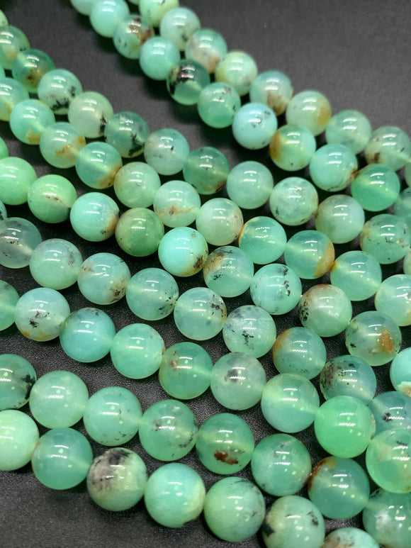 Chrysoprase Round Beads • 8 mm Size • Code #08 • AAA quality • Green Color • Length 40 Cm • Natural Chrysoprase beads • Origin Australia