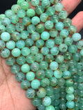 Chrysoprase Round Beads • 8 mm Size • Code #08 • AAA quality • Green Color • Length 40 Cm • Natural Chrysoprase beads • Origin Australia