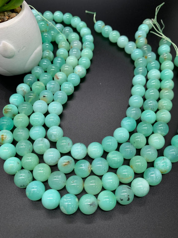 Chrysoprase Round Beads • 11- 11.50 mm Size • Code #10 •  AAAA quality • Length 40 Cm • Natural Chrysoprase beads • Origin Australia