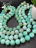 Chrysoprase Round Beads • 14 mm Size • Code #14 •  AAA quality • Length 40 Cm • Natural Chrysoprase beads • Origin Australia