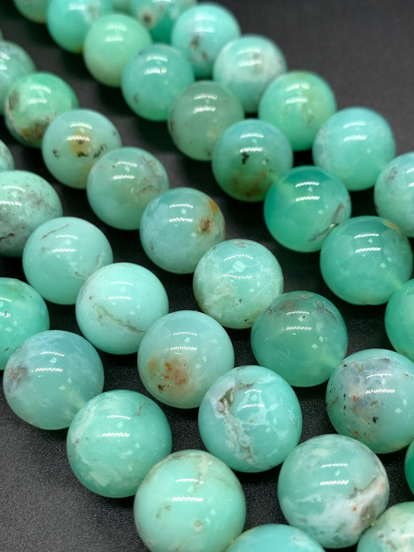 Chrysoprase Round Beads • 14- 14.50 mm Size • Code #15 •  AAA quality • Length 40 Cm • Natural Chrysoprase beads • Origin Australia