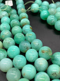 Chrysoprase Round Beads • 15- 17 mm Graduated Size • Code #16 •  AAA quality • Length 40 Cm • Natural Chrysoprase beads • Origin Australia